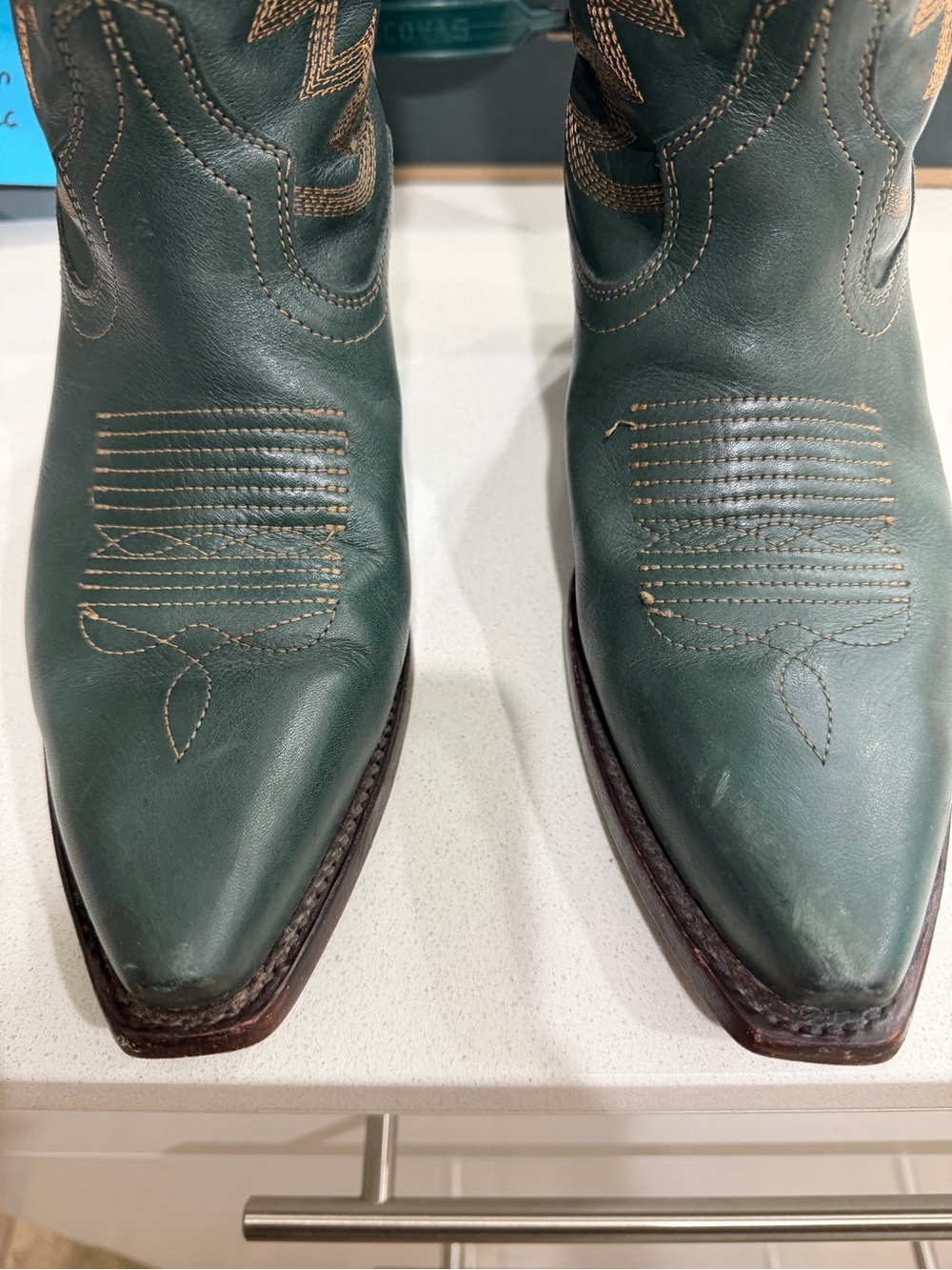 Tecovas The Annie Women's Boots in Teal. - Picture 3 of 8